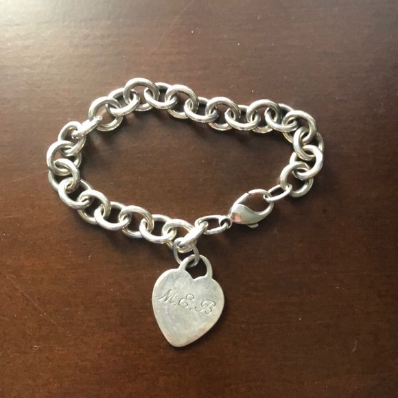 Tiffany & Co. Blank Heart Tag Toggle Bracelet 925 Sterling  Tiffany & Co Heart Bracelet